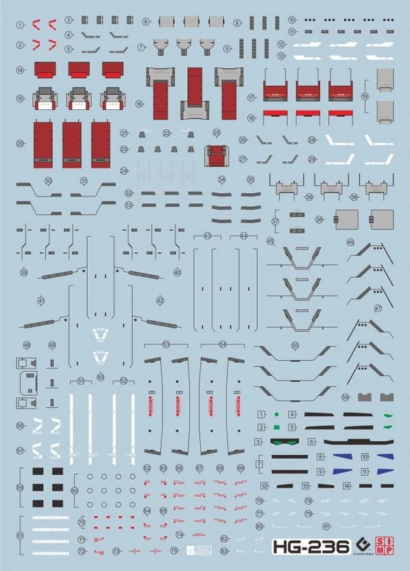 C80 HGUC Gundam Heavyarms Decal Sheet 2 C80 HGUC Gundam Heavyarms Decal Sheet - Image 2