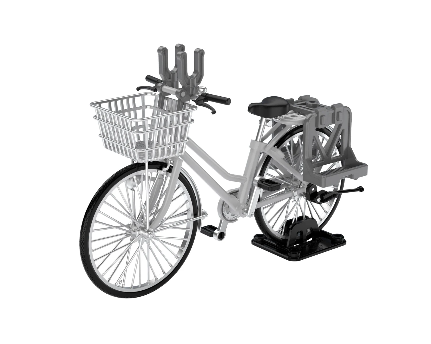 TomyTec Little Armory 1/12 LM006 Commuting Bicycle Defense School Silver 1 TomyTec Little Armory 1/12 LM006 Commuting Bicycle Defense School Silver