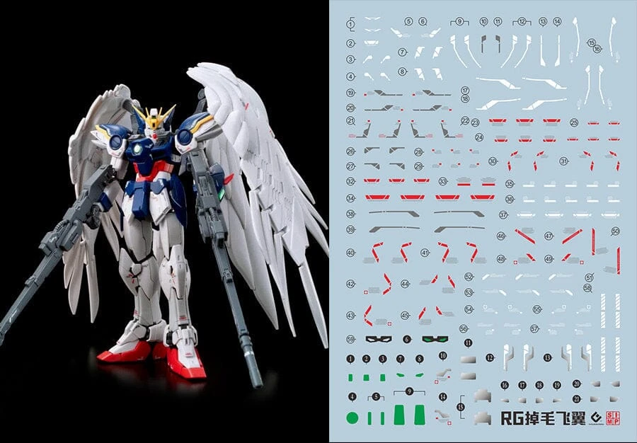 C19 RG Gundam Wing Zero Custom Decal Sheet 1 C19 RG Gundam Wing Zero Custom Decal Sheet